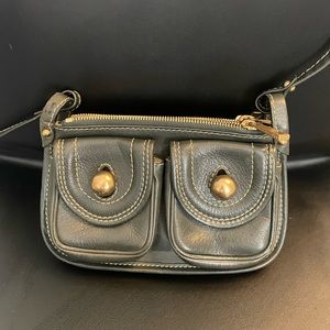 Marc Jacobs crossbody handbag in Forrest green leather.